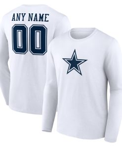 Dallas Cowboys  Team Authentic Custom Long Sleeve T-Shirt – White