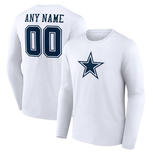Dallas Cowboys  Team Authentic Custom Long Sleeve T-Shirt – White