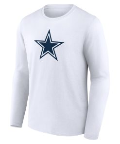 Alternative view of Dallas Cowboys  Team Authentic Custom Long Sleeve T-Shirt – White