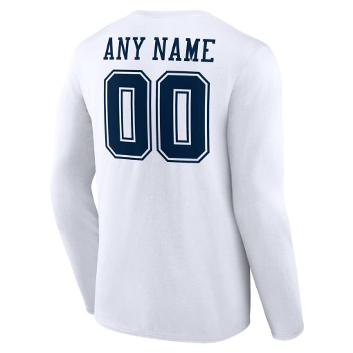 Dallas Cowboys  Team Authentic Custom Long Sleeve T-Shirt – White - Image 3