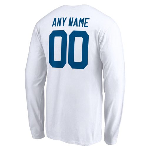 Indianapolis Colts Team Authentic Logo Personalized Name & Number Long Sleeve T-Shirt – White - Image 3