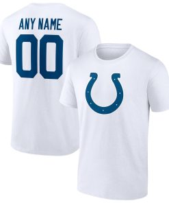 Indianapolis Colts Team Authentic Logo Personalized Name & Number T-Shirt – White