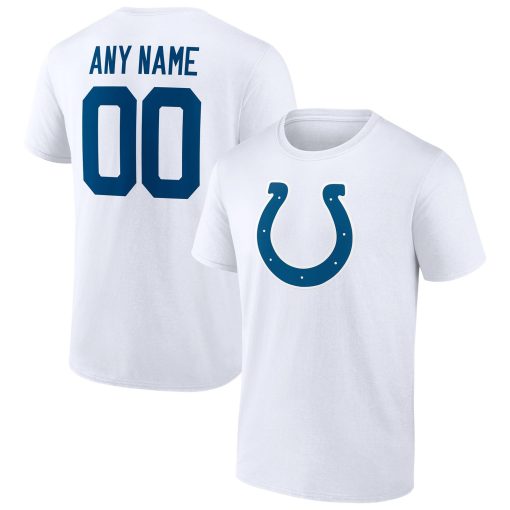 Indianapolis Colts Team Authentic Logo Personalized Name & Number T-Shirt – White