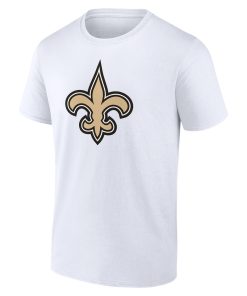 Alternative view of New Orleans Saints Team Authentic Logo Personalized Name & Number T-Shirt – White