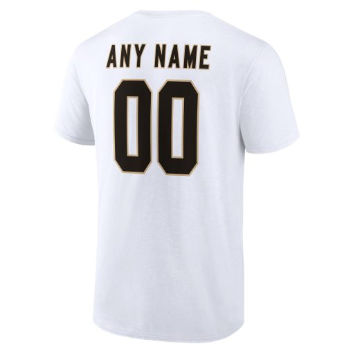 New Orleans Saints Team Authentic Logo Personalized Name & Number T-Shirt – White - Image 3
