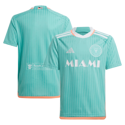 Inter Miami CF adidas Youth 2024 Archive Replica Jersey – Aqua