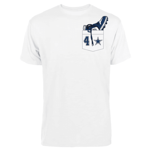 Men’s Jordan Brand Dak Prescott White Dallas Cowboys Shoe Schedule Graphic T-Shirt - Image 2