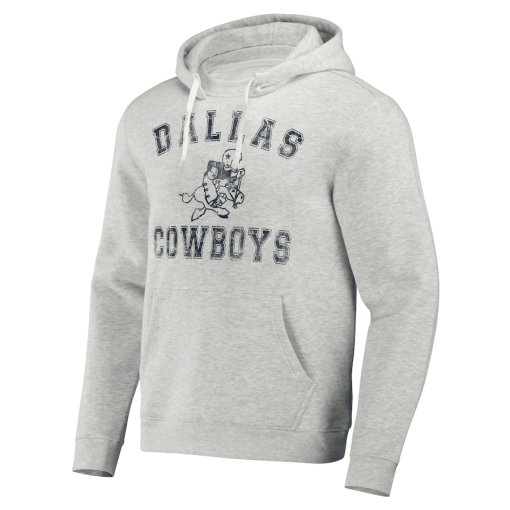 Men’s NFL x Darius Rucker Collection by Fanatics Heather Gray Dallas Cowboys Coaches Pullover Hoodie - Image 2