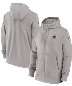 Men’s Nike Gray Dallas Cowboys Sideline Club Performance Full-Zip Hoodie