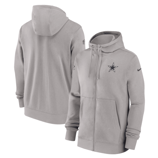 Men’s Nike Gray Dallas Cowboys Sideline Club Performance Full-Zip Hoodie
