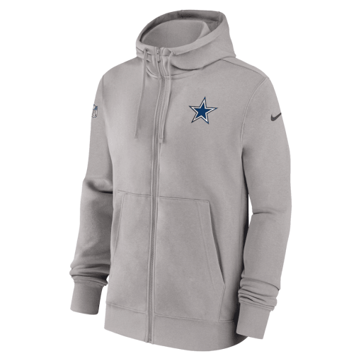 Men’s Nike Gray Dallas Cowboys Sideline Club Performance Full-Zip Hoodie - Image 2