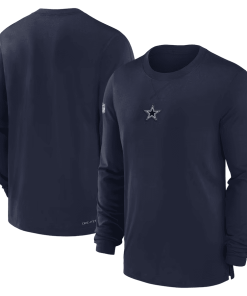 Men’s Nike Navy Dallas Cowboys 2023 Sideline Performance Long Sleeve T-Shirt