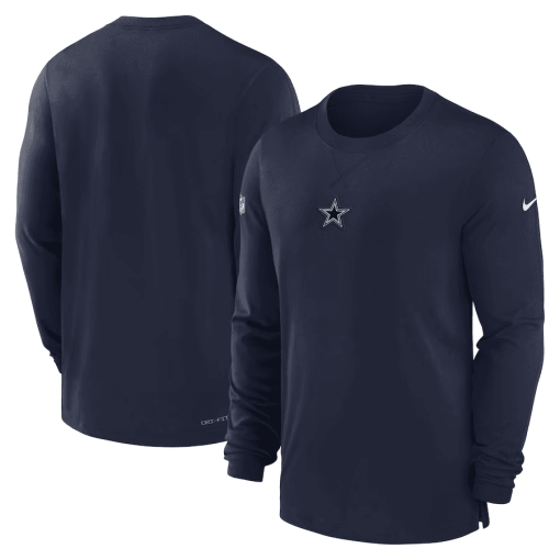 Men’s Nike Navy Dallas Cowboys 2023 Sideline Performance Long Sleeve T-Shirt