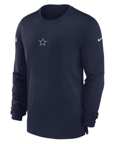 Alternative view of Men’s Nike Navy Dallas Cowboys 2023 Sideline Performance Long Sleeve T-Shirt