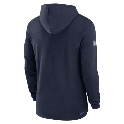 Men’s Nike Navy Dallas Cowboys Sideline Performance Long Sleeve Hoodie T-Shirt - Image 3