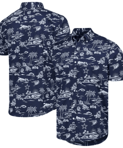 Men’s Reyn Spooner Navy Dallas Cowboys Throwback Kekai Print Button-Up Shirt