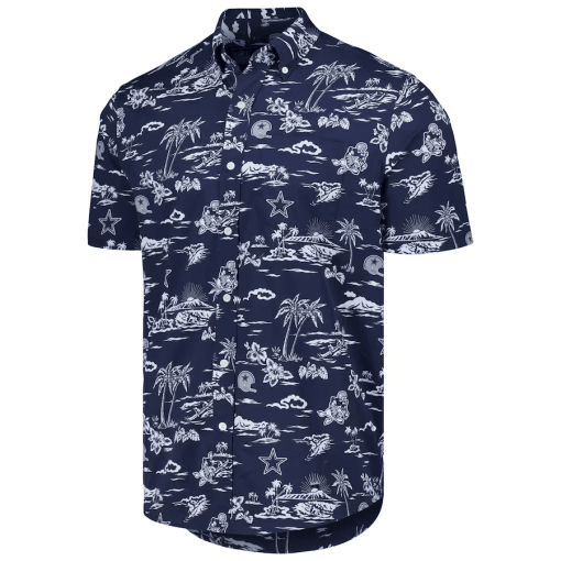 Men’s Reyn Spooner Navy Dallas Cowboys Throwback Kekai Print Button-Up Shirt - Image 2