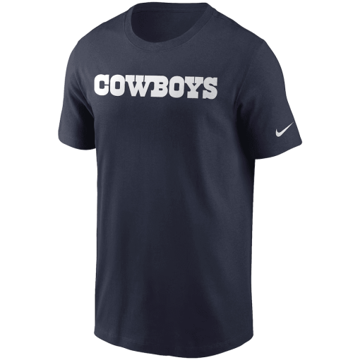 Men’s Nike Navy Dallas Cowboys Fan Gear Wordmark T-Shirt - Image 2