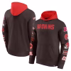 Cleveland Browns Fanatics Patched Out Pullover Hoodie – Brown/Orange