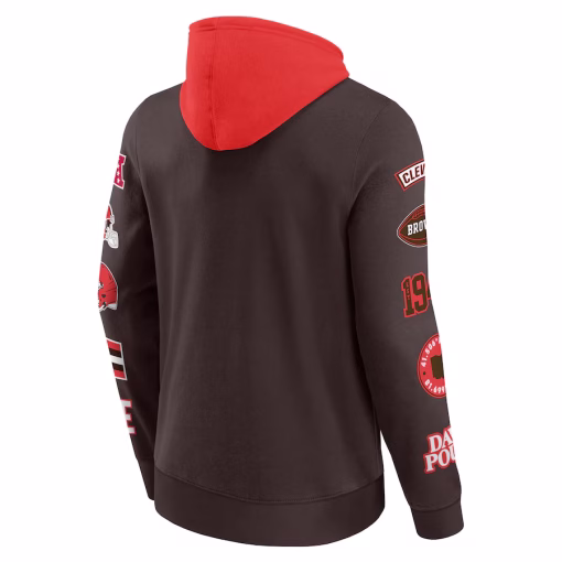 Cleveland Browns Fanatics Patched Out Pullover Hoodie – Brown/Orange - Image 3