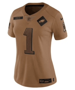 Alternative view of Jalen Hurts Philadelphia Eagles Nike Women’s 2023 Salute To Service Limited Jersey – Brown