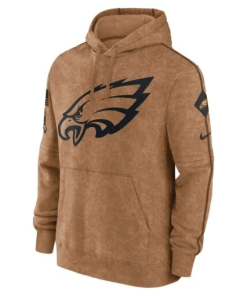 Alternative view of Men’s Nike Brown Philadelphia Eagles 2024 Salute To Service Club Pullover Hoodie