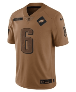 Alternative view of DeVonta Smith Philadelphia Eagles Nike 2023 Salute To Service Limited Jersey – Brown