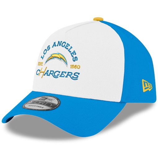Los Angeles Chargers New Era Charger Power A-Frame 9FORTY Adjustable Hat – White/Powder Blue