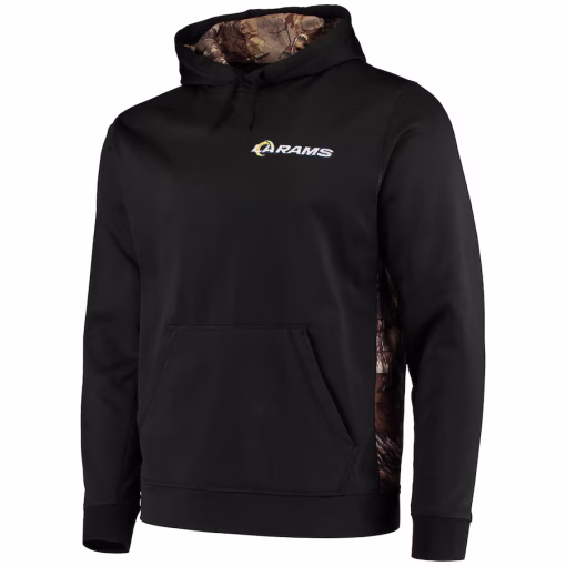 Los Angeles Rams Dunbrooke Logo Ranger Pullover Hoodie – Black/Realtree Camo - Image 2