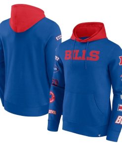 Buffalo Bills Fanatics Patched Out Pullover Hoodie – Royal/Red