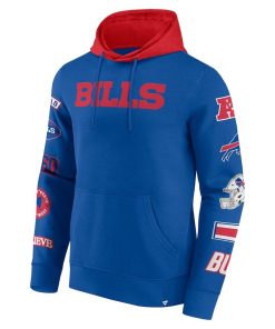 Alternative view of Buffalo Bills Fanatics Patched Out Pullover Hoodie – Royal/Red