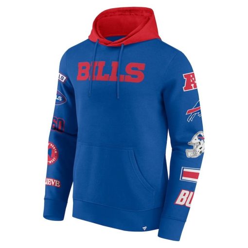 Buffalo Bills Fanatics Patched Out Pullover Hoodie – Royal/Red - Image 2