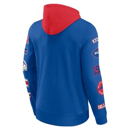 Buffalo Bills Fanatics Patched Out Pullover Hoodie – Royal/Red - Image 3