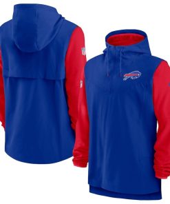 Buffalo Bills Nike Sideline Player Quarter-Zip Hoodie – Royal/Red