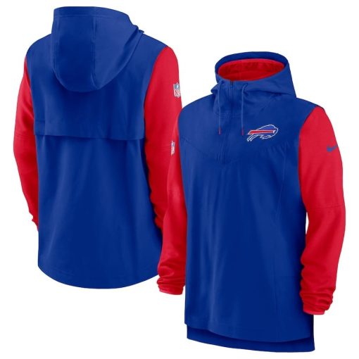 Buffalo Bills Nike Sideline Player Quarter-Zip Hoodie – Royal/Red