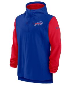 Alternative view of Buffalo Bills Nike Sideline Player Quarter-Zip Hoodie – Royal/Red