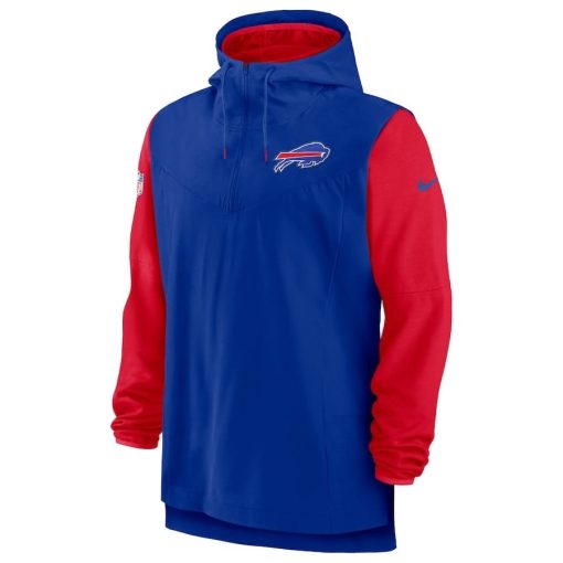 Buffalo Bills Nike Sideline Player Quarter-Zip Hoodie – Royal/Red - Image 2
