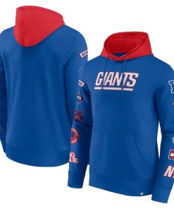 New York Giants Fanatics Patched Out Pullover Hoodie – Royal/Red