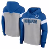 Indianapolis Colts Fanatics Women’s Bold Play Call Pullover Hoodie – Heather Gray/Royal