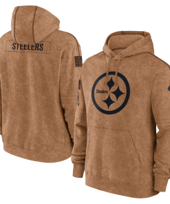 Men’s Pittsburgh Steelers Nike Brown Salute To Service Club Pullover Hoodie