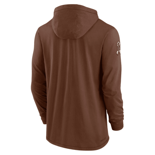 Men’s Nike Brown Pittsburgh Steelers Salute To Service Lightweight Long Sleeve Hoodie T-Shirt - Image 3