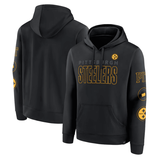 Men’s Pittsburgh Steelers Fanatics Black Blackout Pullover Hoodie