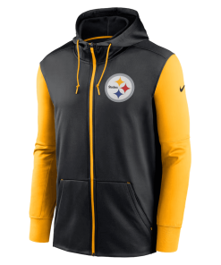 Alternative view of Men’s Nike Black/Gold Pittsburgh Steelers Colorblock Performance Hoodie Full-Zip Sweatshirt