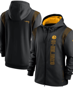 Men’s Nike Black Pittsburgh Steelers Sideline Performance – Full-Zip Hoodie
