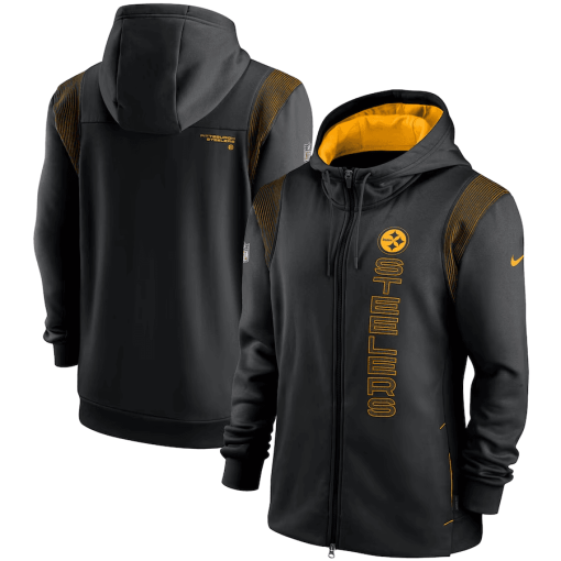 Men’s Nike Black Pittsburgh Steelers Sideline Performance – Full-Zip Hoodie