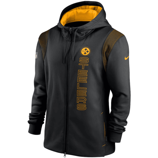 Men’s Nike Black Pittsburgh Steelers Sideline Performance – Full-Zip Hoodie - Image 2