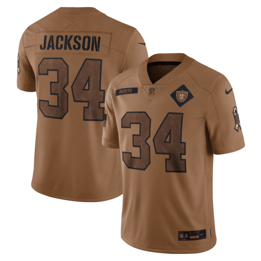 Men’s Nike Bo Jackson Brown Las Vegas Raiders 2023 Salute To Service Limited Jersey