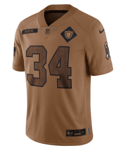 Alternative view of Men’s Nike Bo Jackson Brown Las Vegas Raiders 2023 Salute To Service Limited Jersey