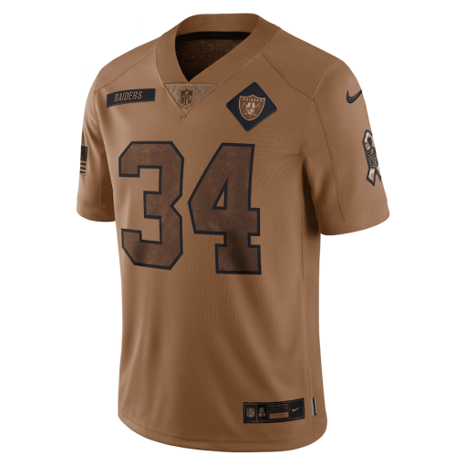 Men’s Nike Bo Jackson Brown Las Vegas Raiders 2023 Salute To Service Limited Jersey - Image 2