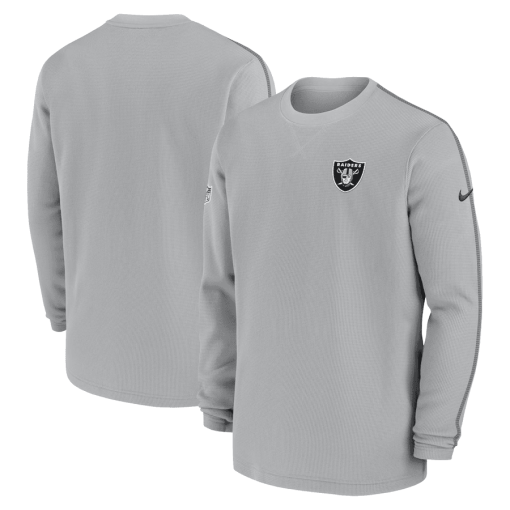 Men’s Nike Gray Las Vegas Raiders 2024 Sideline Coaches Long Sleeve Top